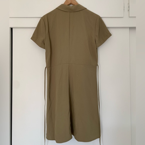 Everlane The Japanese Go Weave Button Down Shirt Dress Green 6 - Picture 5 of 6